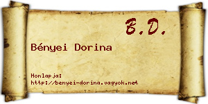 Bényei Dorina névjegykártya